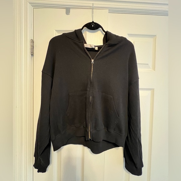 Black Waffle Knit Cargo Pants - Picture 9 of 9